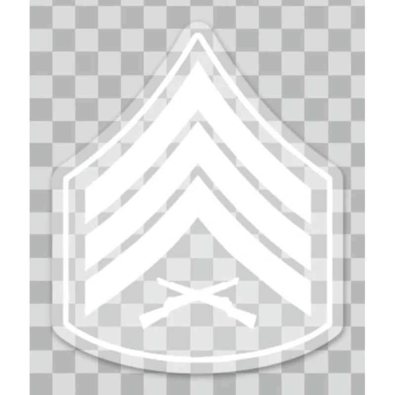 USMC Sergeant (E5) Chevron White Decal