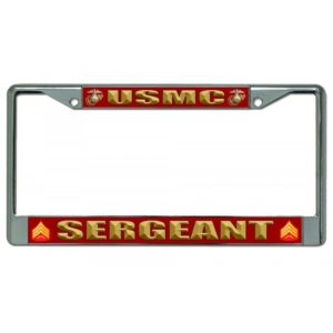 USMC Sergeant Metal License Plate Frame