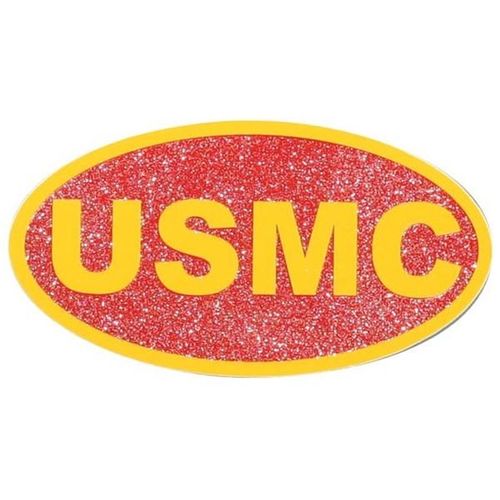 USMC Special Glitter Ink Oval Decal