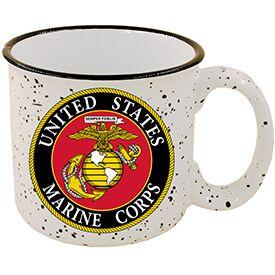 USMC Speckled Camper Mug