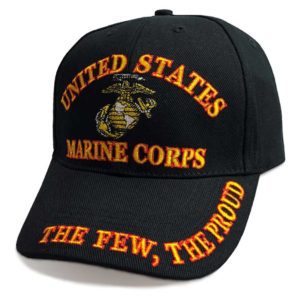 USMC Black Hat with The Few The Proud slogan