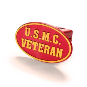 Red and Gold USMC Veteran Hitch Cover