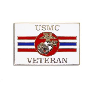 White USMC Veteran Enamel Pin