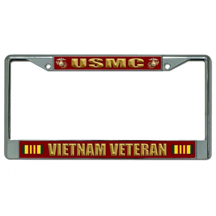 USMC Vietnam Veteran Metal License Plate Frame