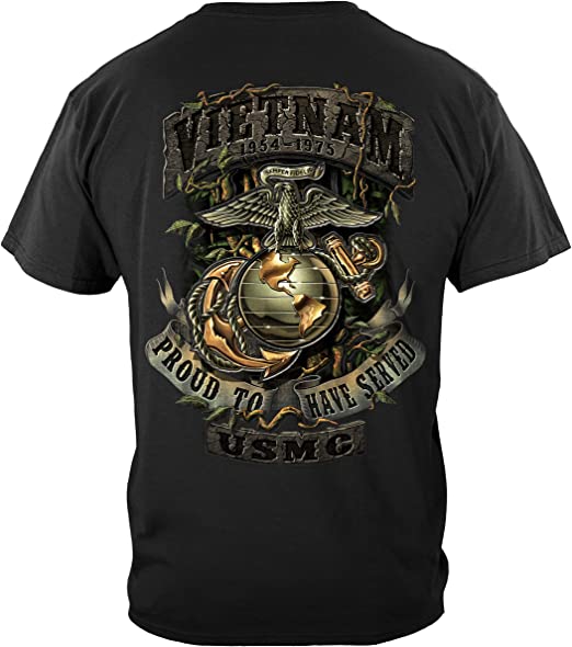 USMC Vietnam War Veteran Green Jungle T-Shirt with EGA