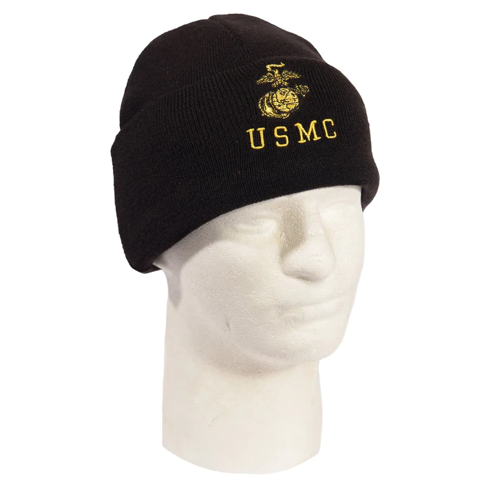 USMC Watch Cap EGA Embroidered Marines Beanie Side View
