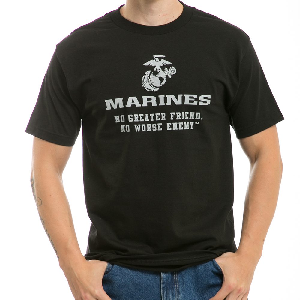 USMC no great friend black shirt