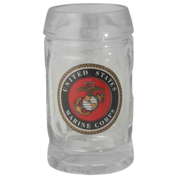 United States Marine Corps 2 oz Clear Fluted Shot Glass