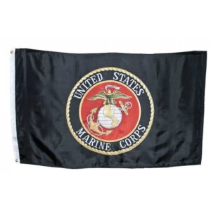 Black United States Marine Corps Emblem Flag