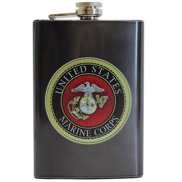 United States Marine Corps Black Flask
