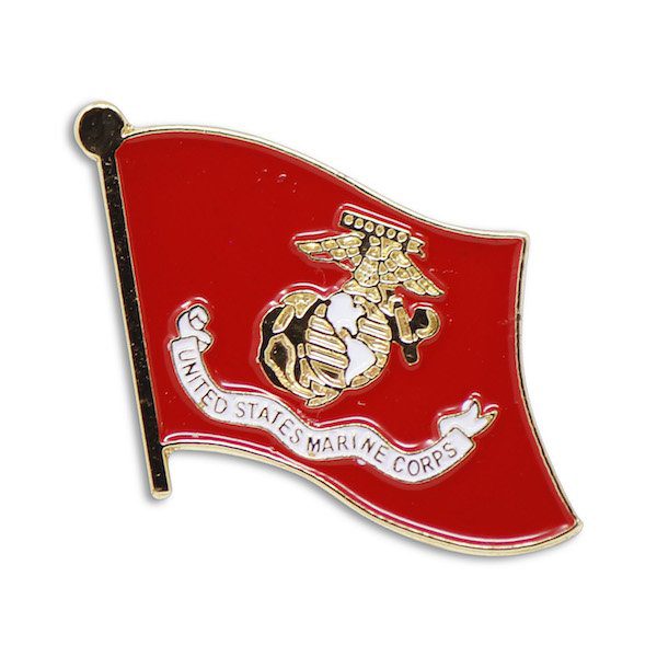 Red United States Marine Corps Flag Enamel Pin