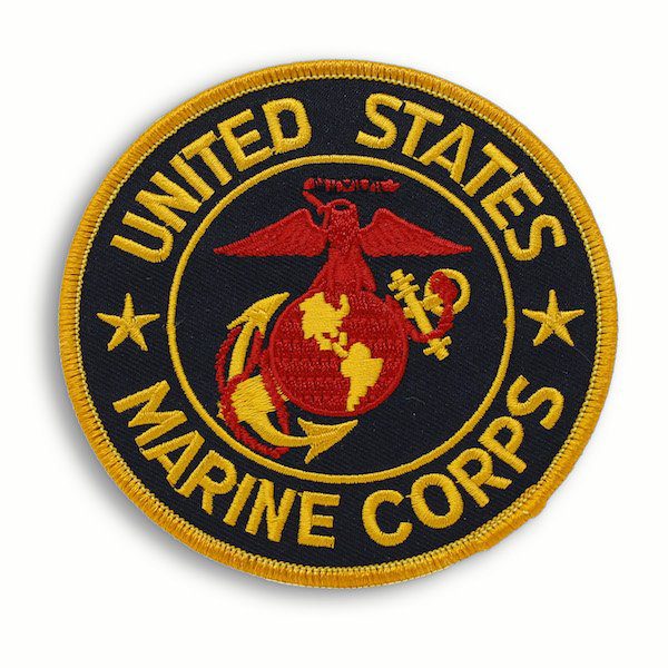 Black and Gold Round Patch United States Marine Corps