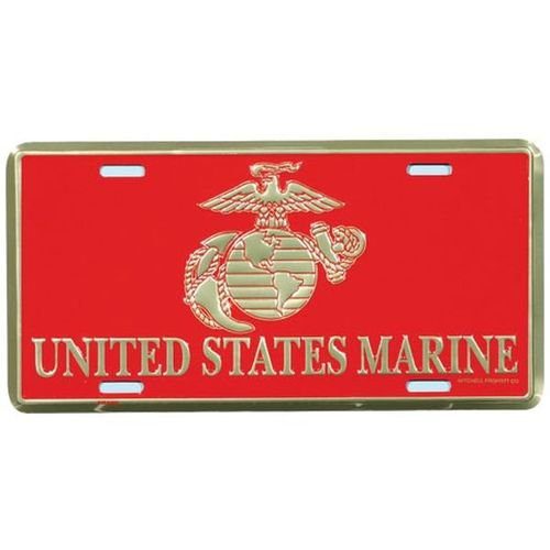 United States Marine with EGA Red and Gold License Plate