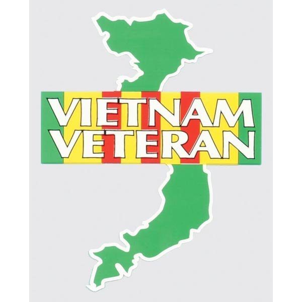 Vietnam Veteran Ribbon Overlay Green Map Decal