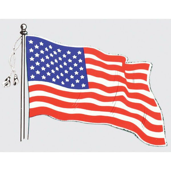Wavy American Flag Window Decal