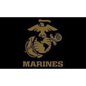 Marines Black Flag with gold eagle globe and anchor