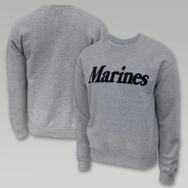 marine gray sweatshirt front and back