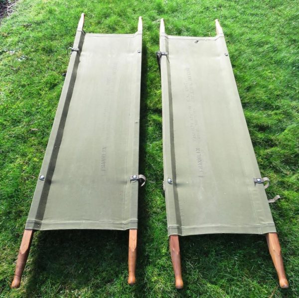 military-canvas folding stretcher