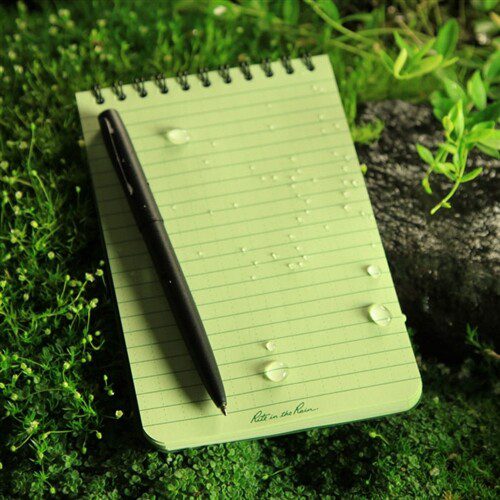 military green note book