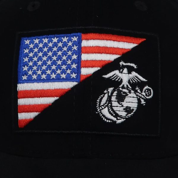usa flag eagle globe anchor black hat