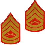 a pair of Marine Corps Chevron Gunnery Sergeant Patches
