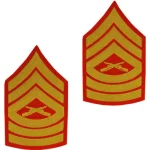 a pair of Marine Corps Chevron Master Sergeant Patches
