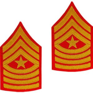 USMC Chevron Patch Gold Red SGT MAJ