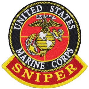 a sniper patch from the Marine Corps