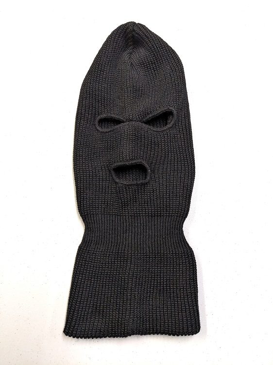 Black Military Three Hole Ski Mask Front