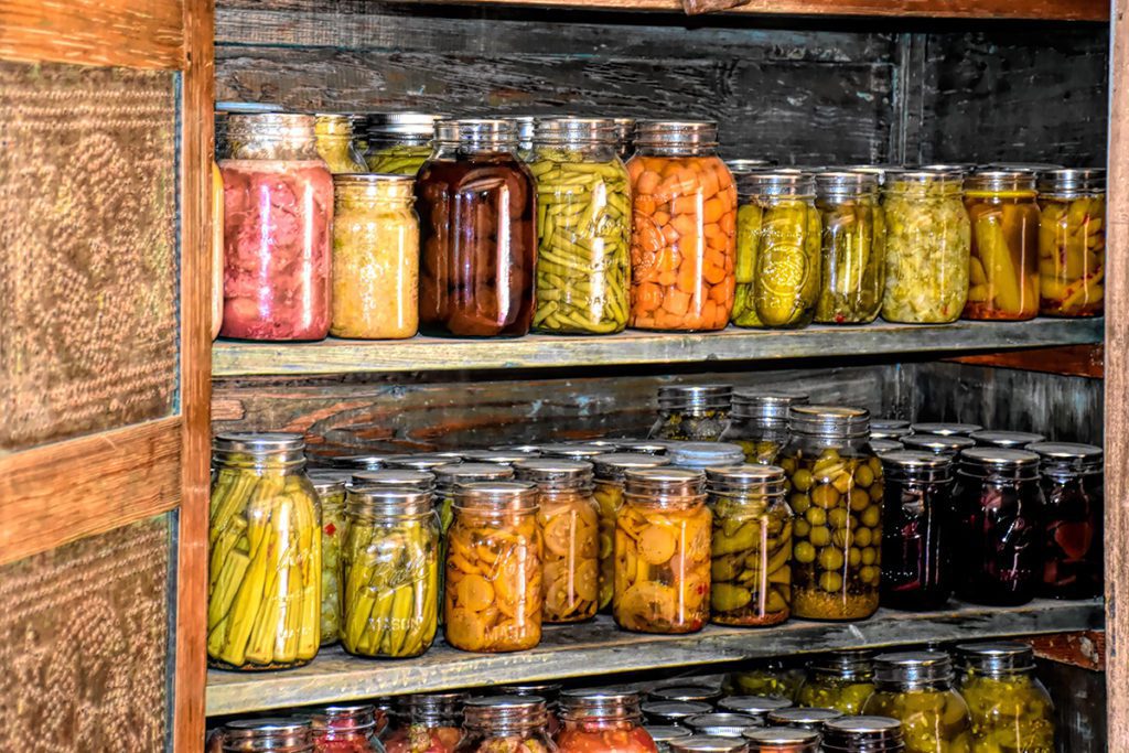 canned vegetables in a root cellar make excellent survival food