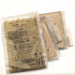 three packages of military issue MRE heaters