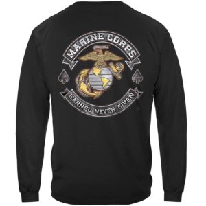 Marine Corps Biker Long Sleeve Shirt Back