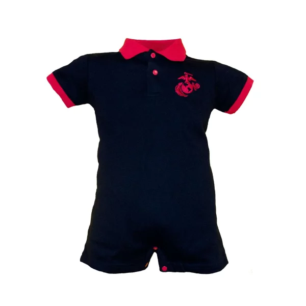 Marine Corps Black and Red Infant Romper