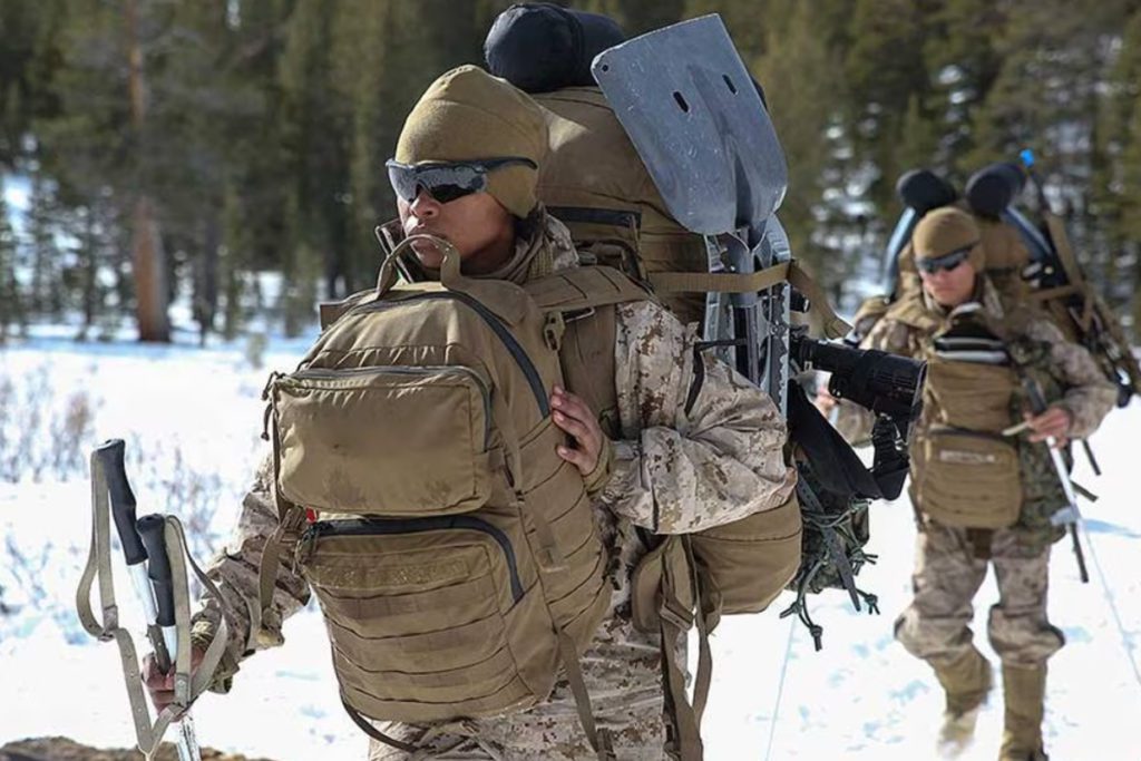 a Marine with a FILBE bag, which makes an excellent bugout bag