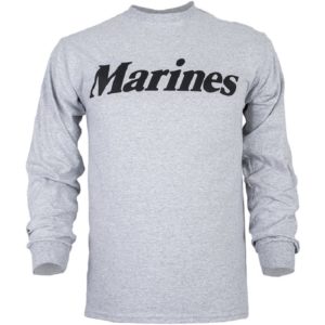 Marines Gray Long Sleeve Shirt Front