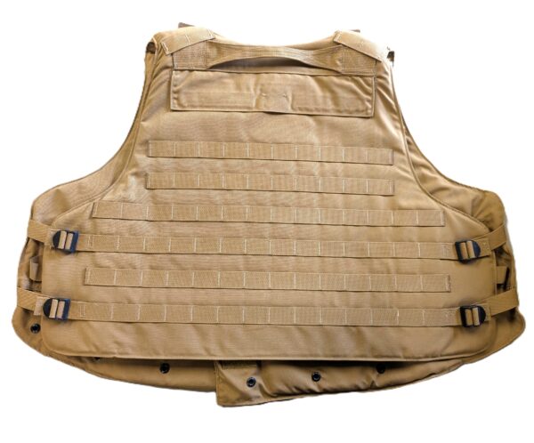 a coyote brown US Marine Corps body armor vest