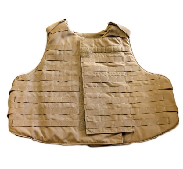 a coyote brown US Marine Corps body armor vest
