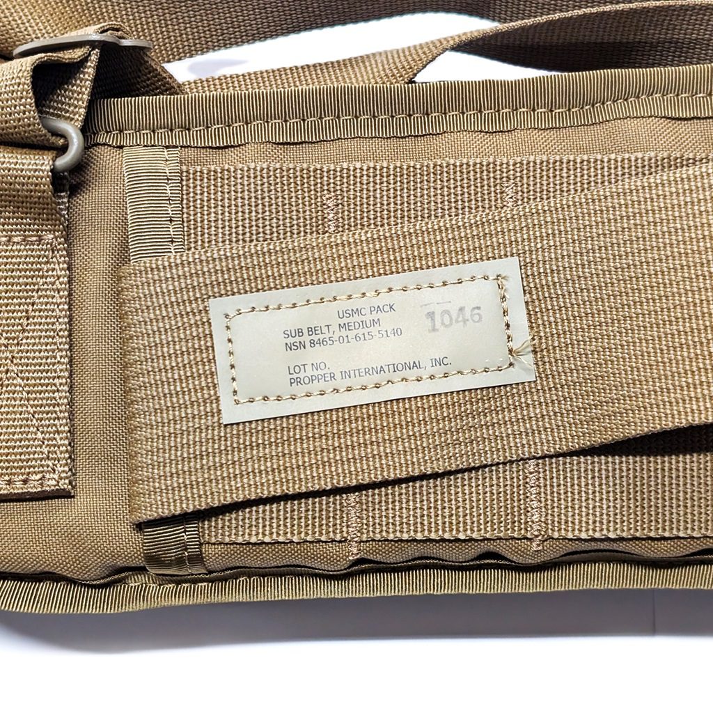 the tag on a USMC operators belt