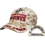 a digital desert camo Marine Corps veteran baseball hat