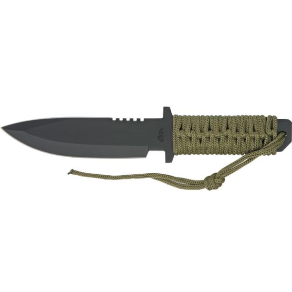 Rite Edge Military Spear Point Knife Black OD Green Side View