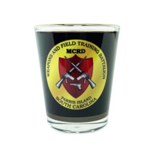 a Marine Corps Parris Island shot glass