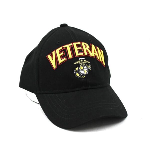 Marine Corps Veteran Black Cover with EGA Side View