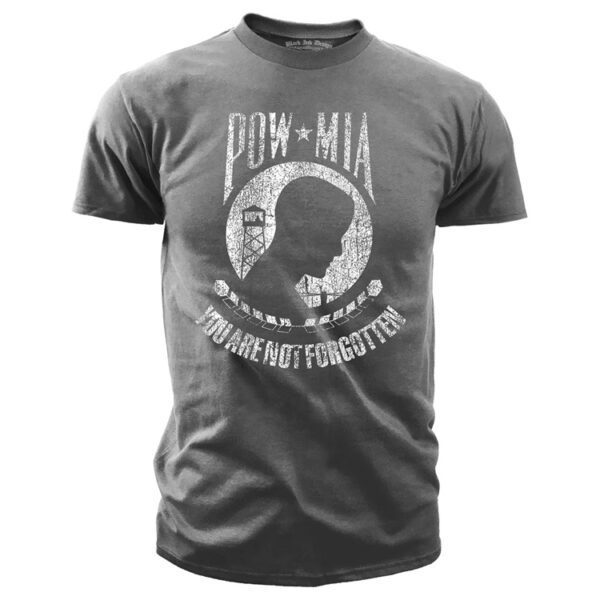 a gray POW MIA t-shirt