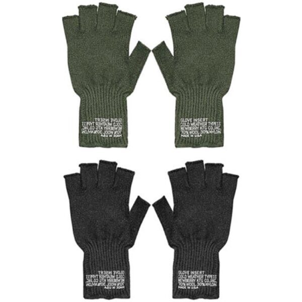 USGI OD Green and Black Cold Weather Fingerless Glove Inserts