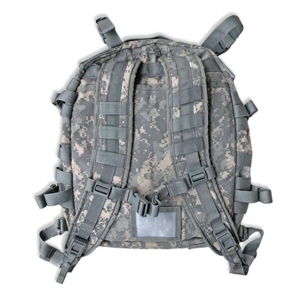 the back of an Army ACU UCP 3 day assault pack