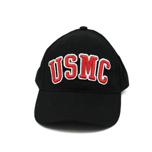 Black White and Red Embroidered Hat