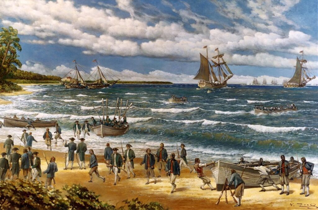 a painting from the early history of the US Marine Corps