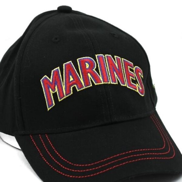 Marines Black Cover with Marine Corps Logo Up Close