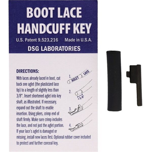 a CIA style boot lace handcuff key