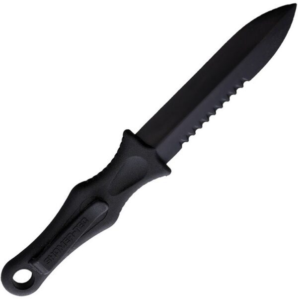 a CIA plastic knife with serrated blade